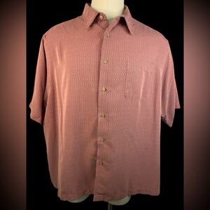 Roundtree and Yorke Coral and Gray Patterned Short Sleeve Shirt Men’s 3XB